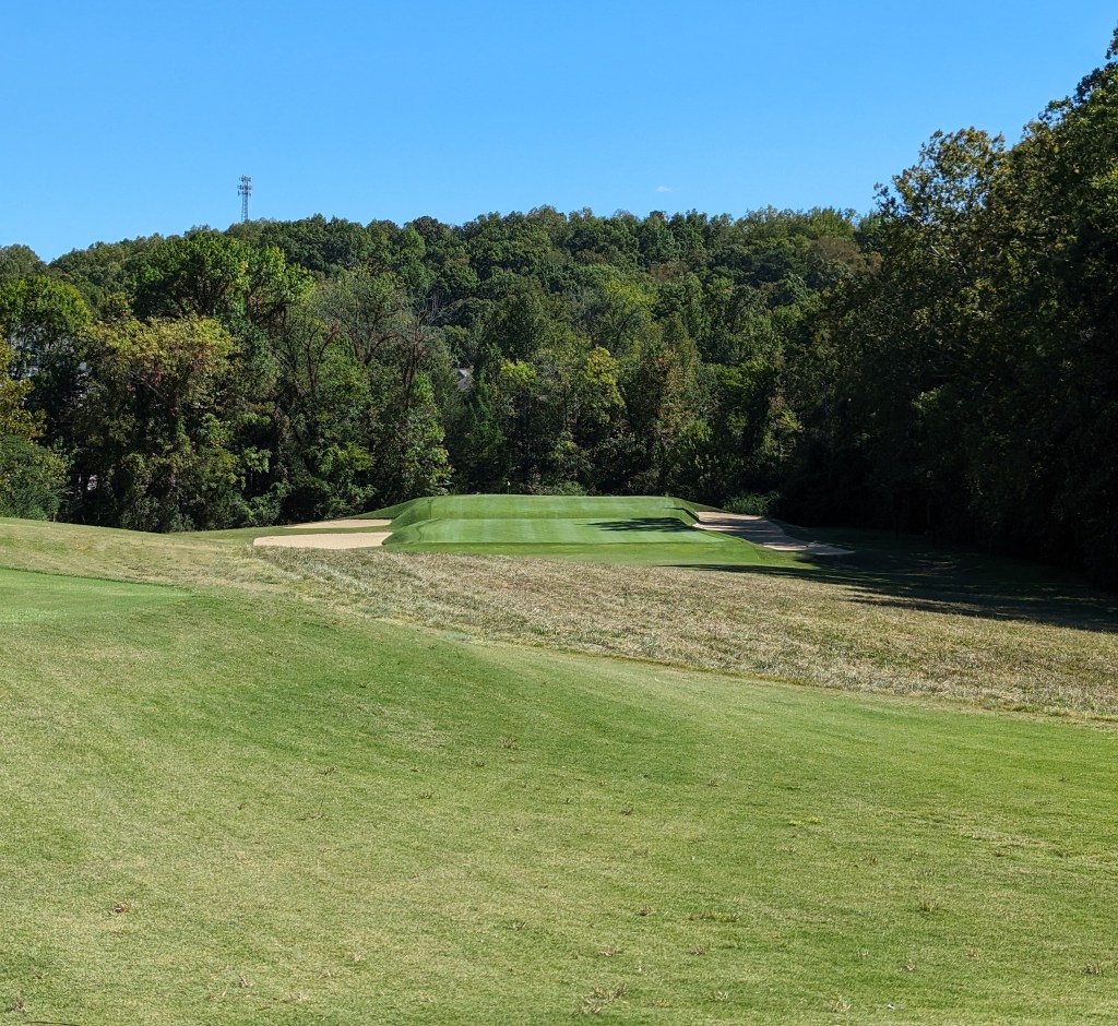 A picture of the biarritz green at Black Creek Club from the seventeenth tee box