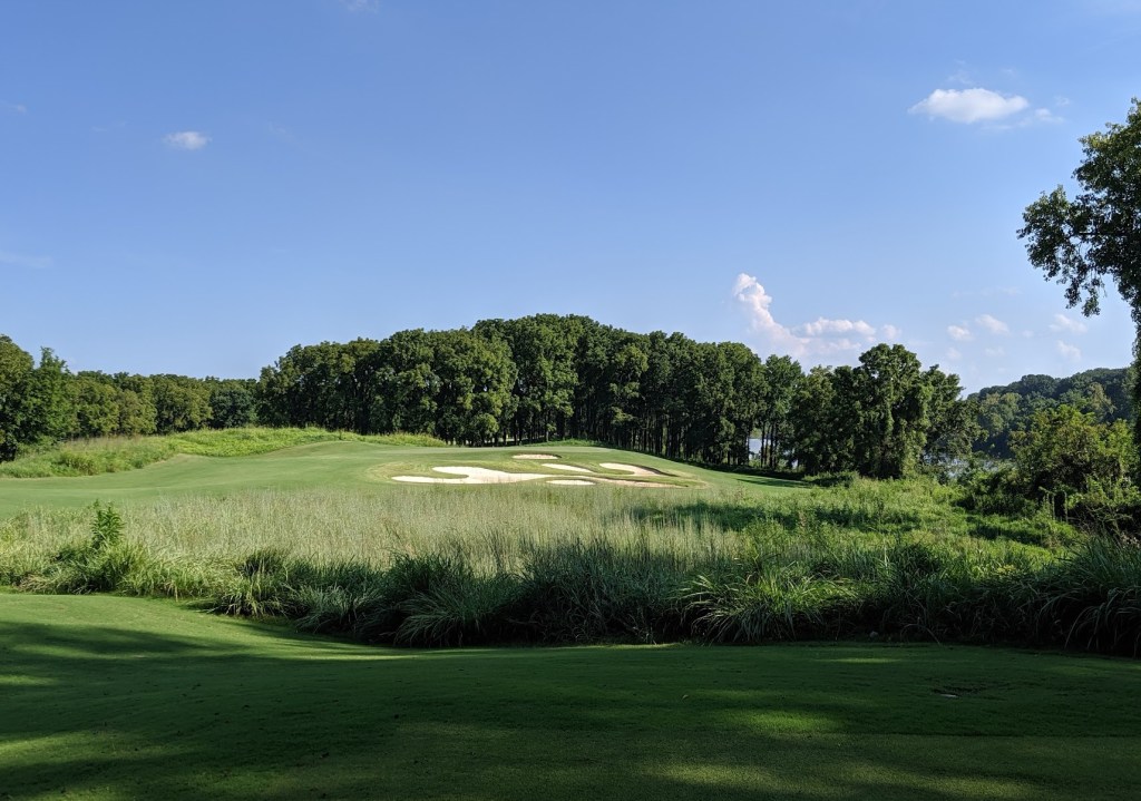 A photo of the President's Reserve course at Hermitage Golf Course from the third hole