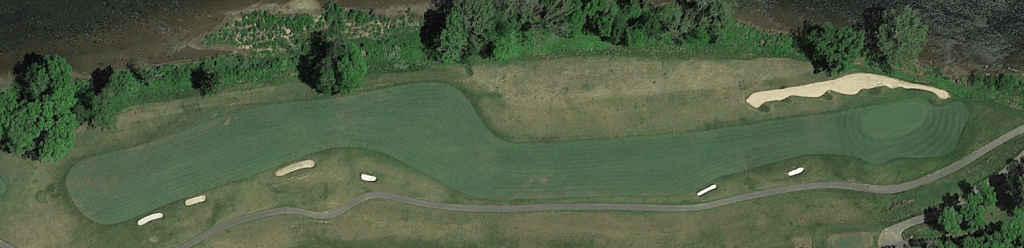 The ninth hole at the Pete Dye River Course in Radford, VA