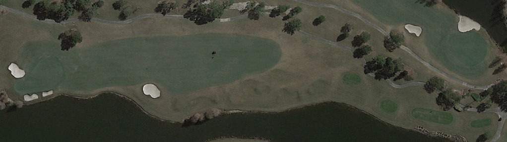 Overhead view of the first hole at Shingle Creek Golf Club