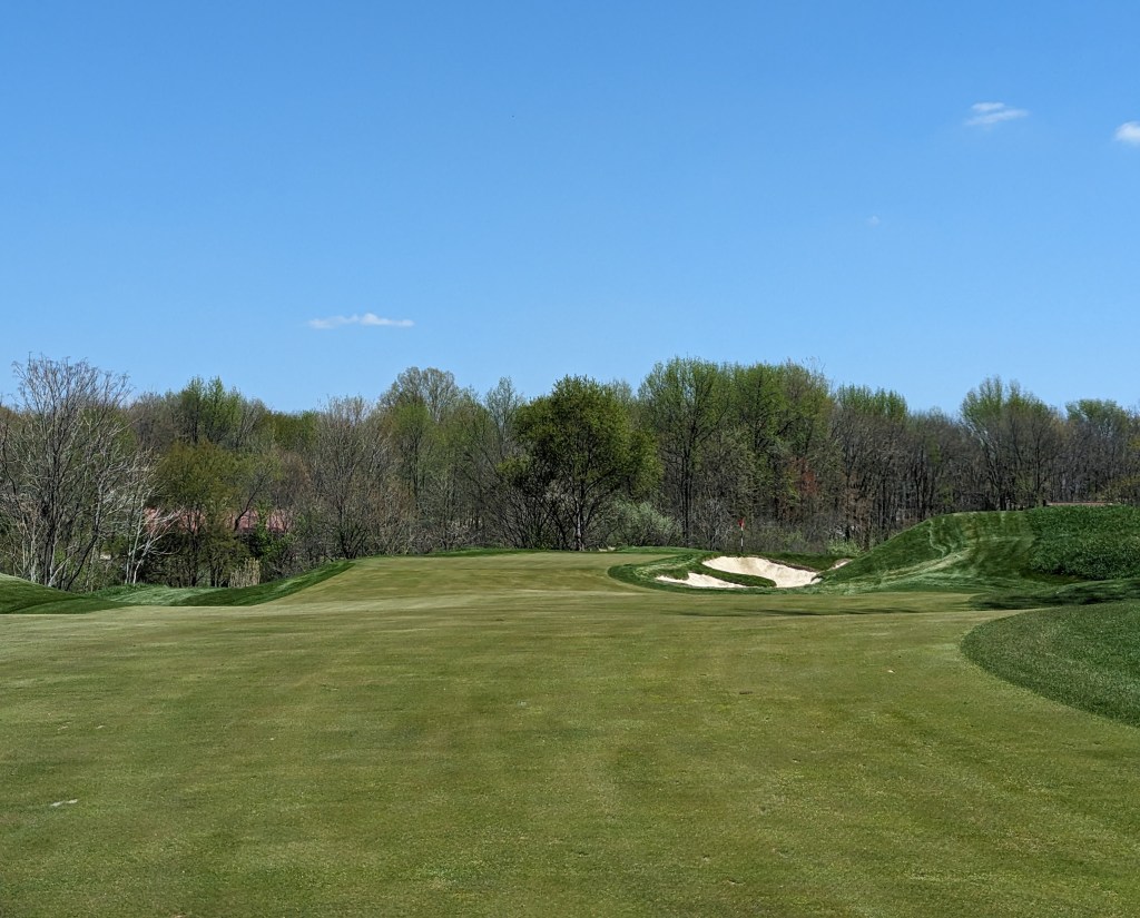 The second hole from the fairway at Victoria National Golf Club