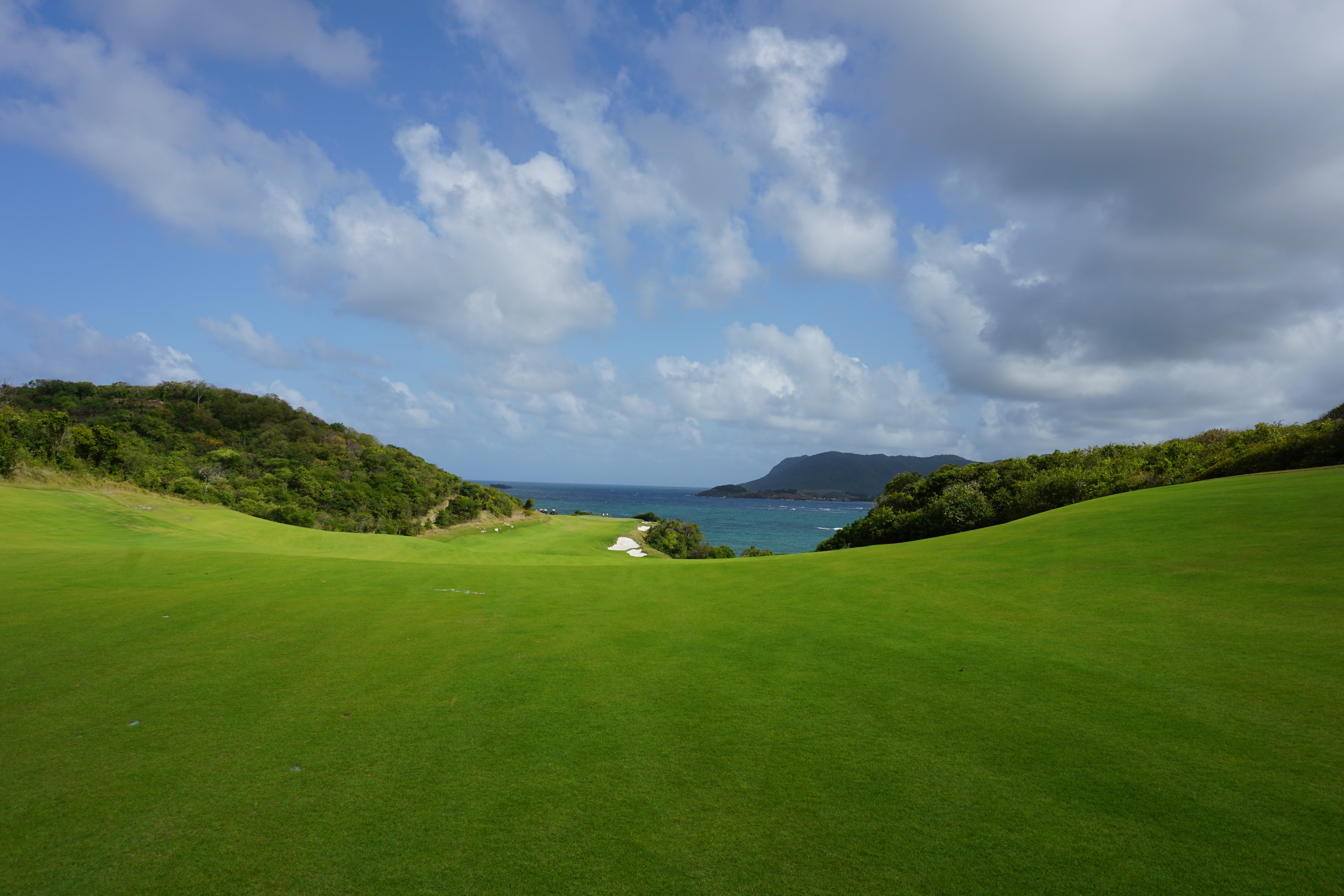 The approach shot at the fourteenth hole at Point Hardy Golf Club