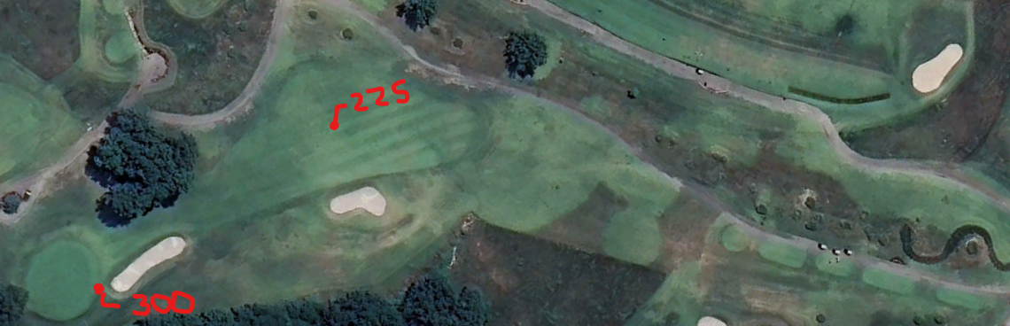 An overhead view of the seventh hole at Sultan's Run Golf Club