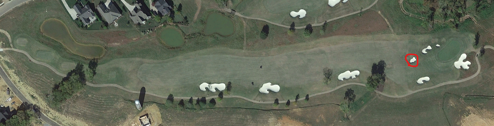 An overhead view of the eleventh hole at Tennessee National Golf Club