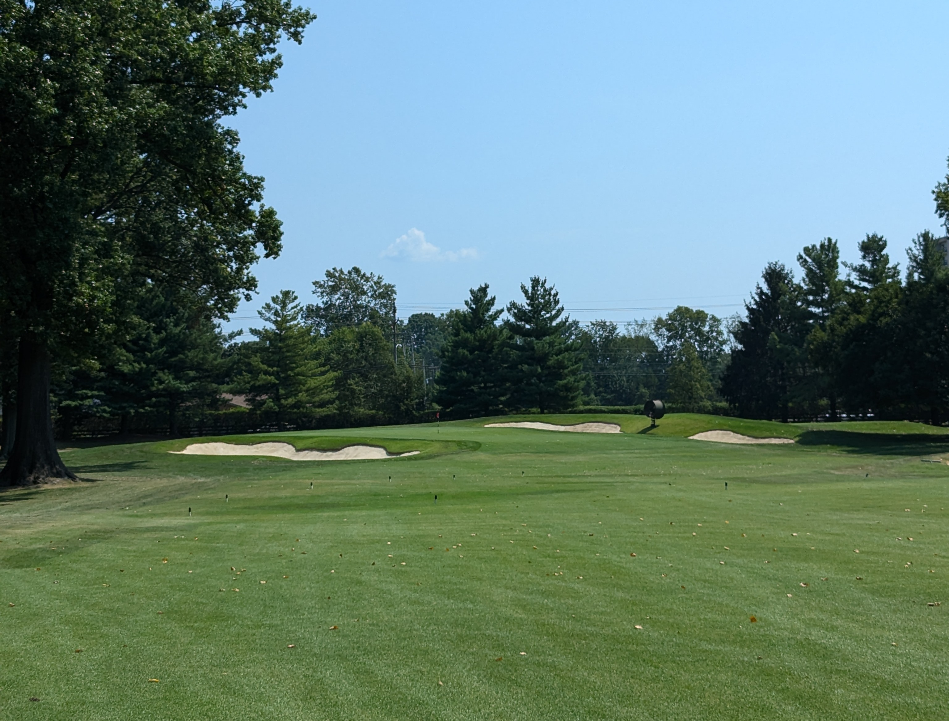 The approach shot at the first hole at Big Spring Country Club