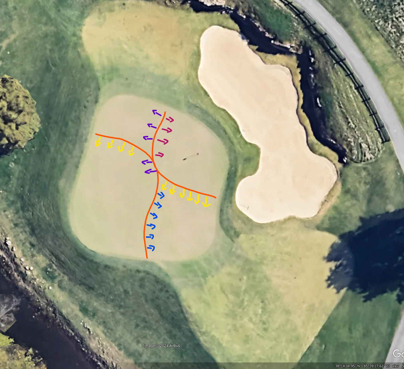 The sixth green at Big Spring Country Club