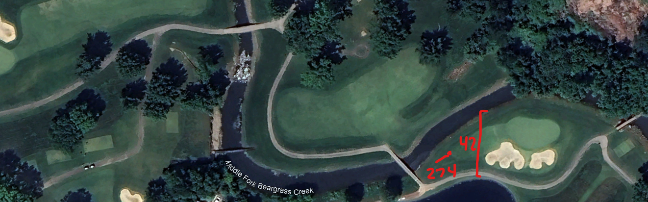 An overhead view of the twelfth hole at Big Spring Country Club