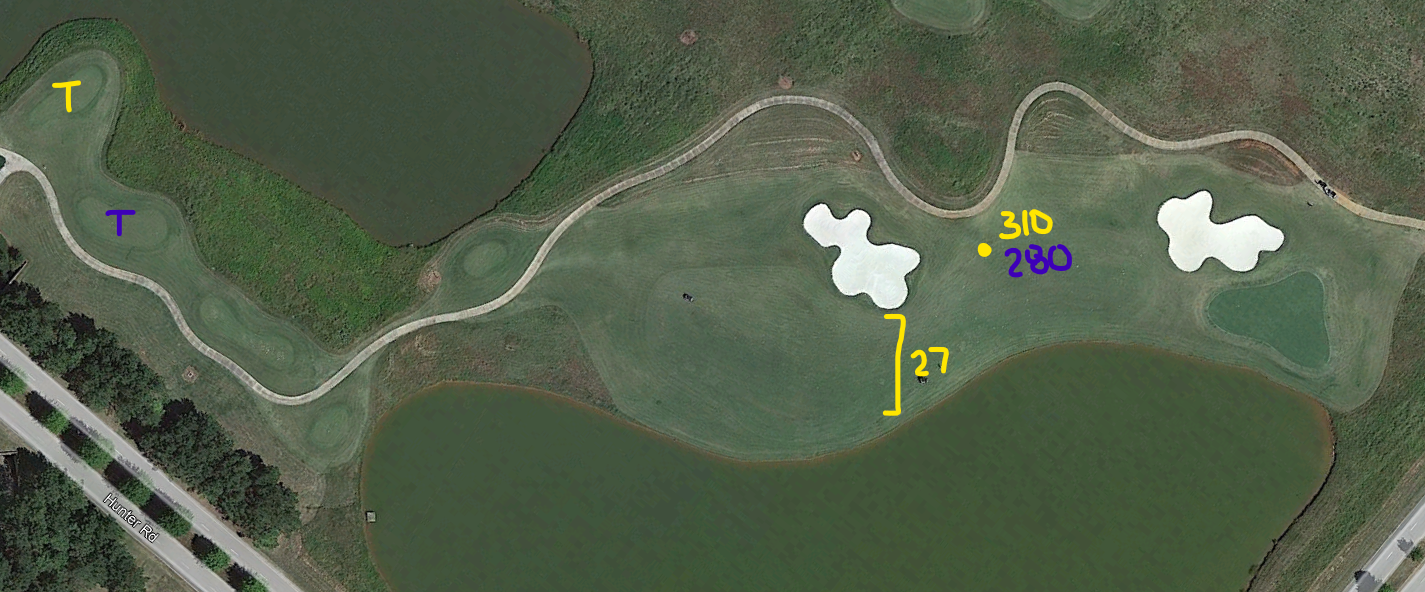 An overhead view of the eleventh hole at The Shoals' Fighting Joe