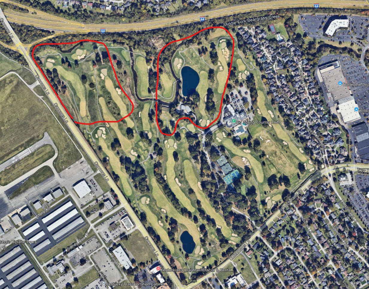 An overhead view of Big Spring Country Club