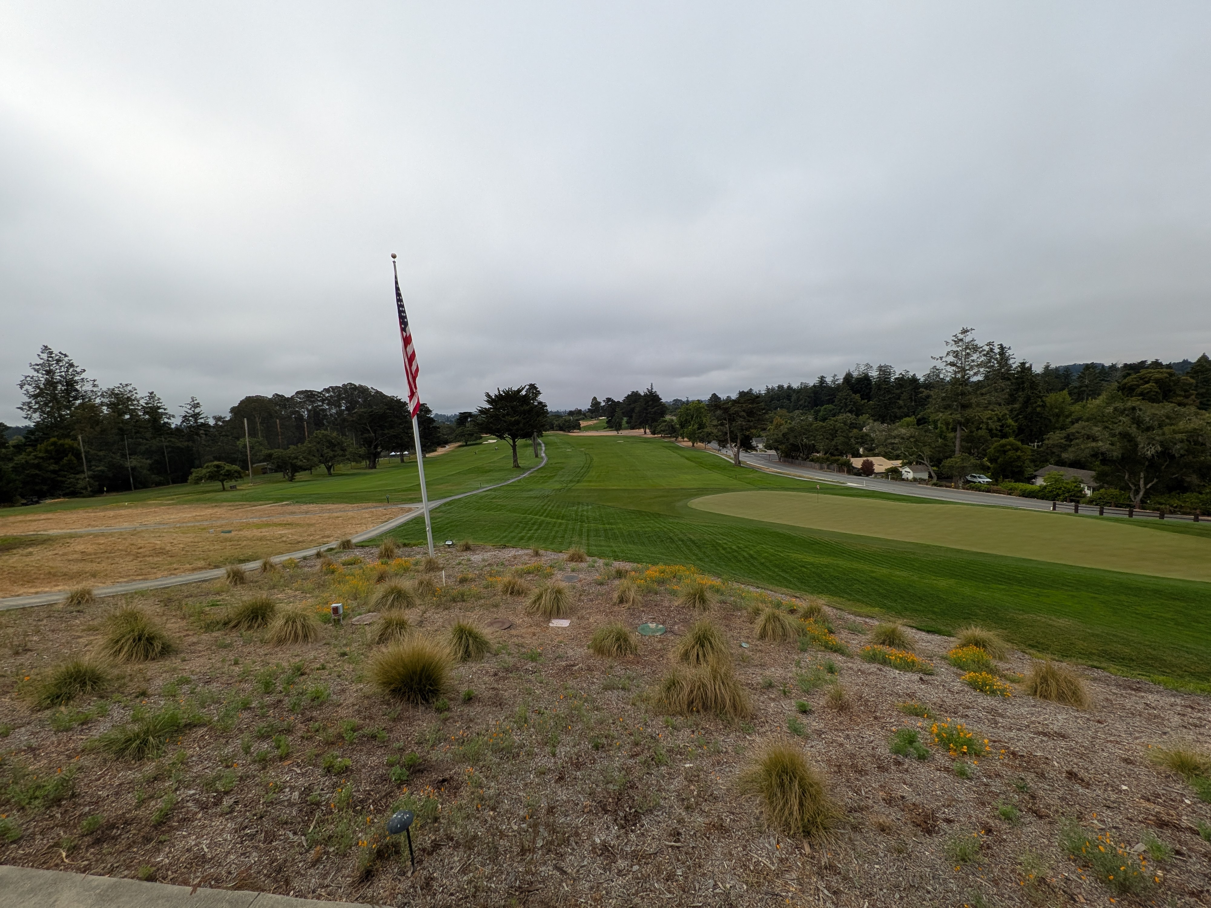 Looking back down the ninth hole at Pasatiempo Golf Club