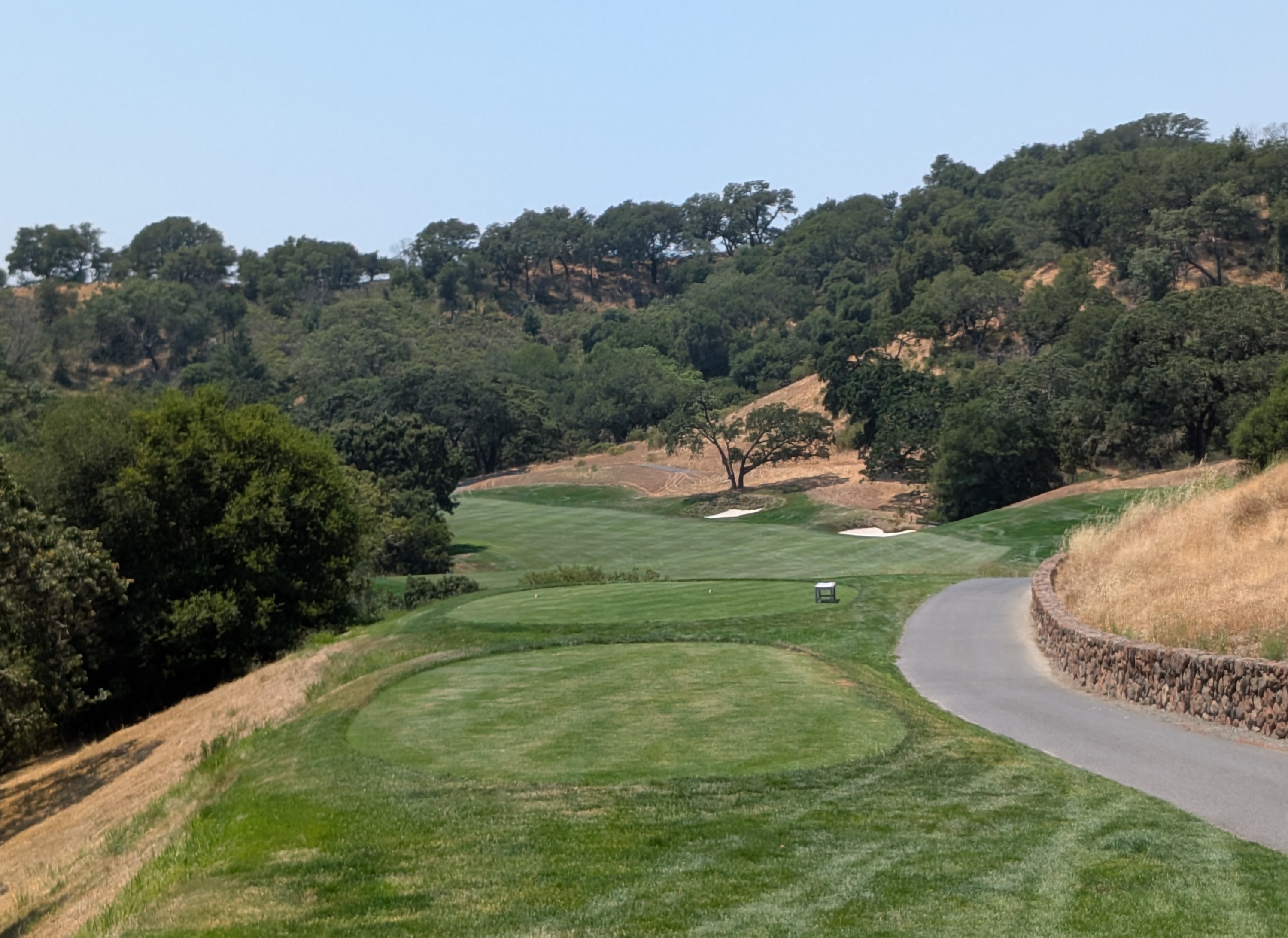 The tee shot at the thirteenth hole at Mayacama Golf Club
