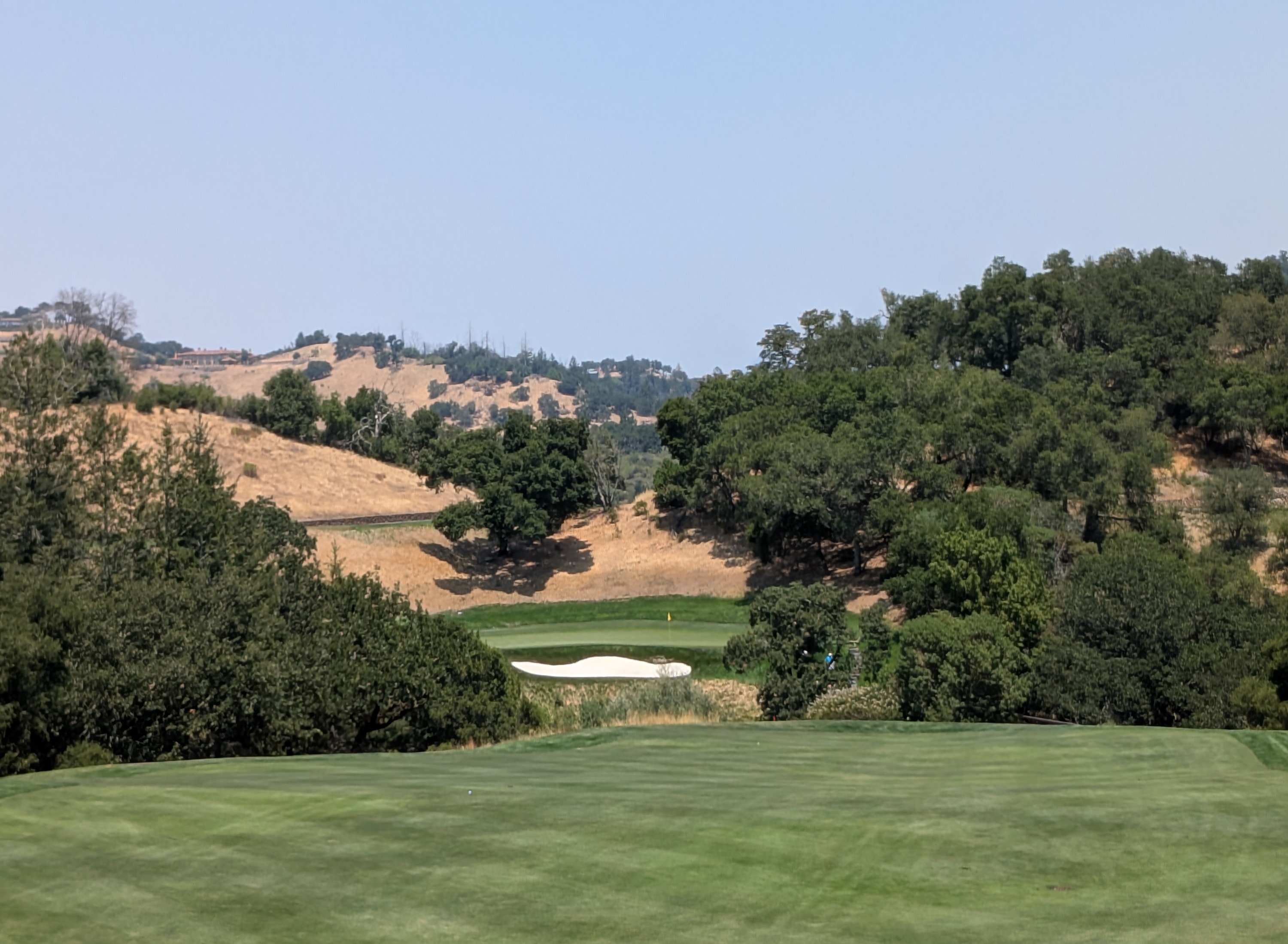 The approach shot at the fifteenth hole at Mayacama Golf Club