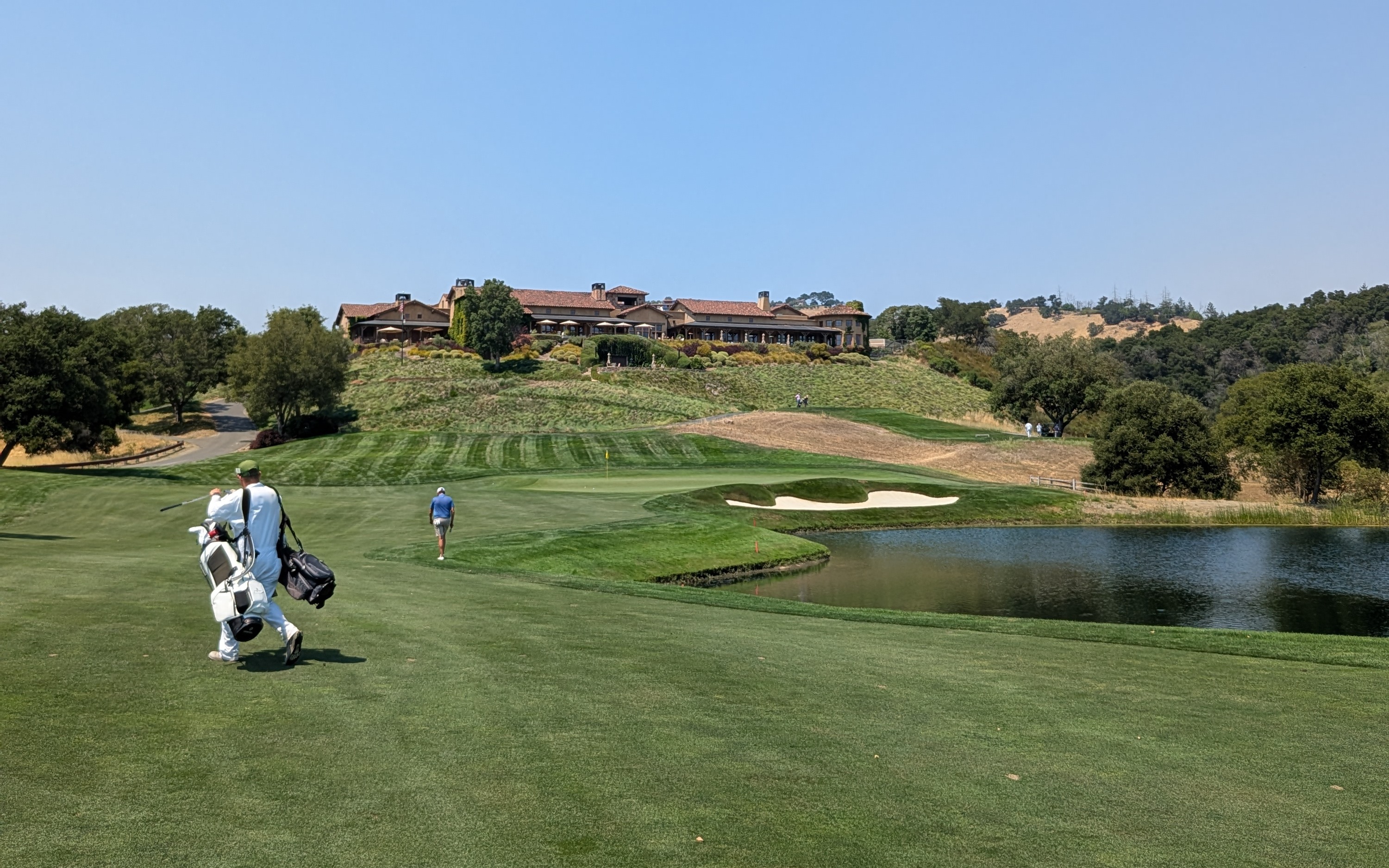The walk up at the eighteenth hole at Mayacama Golf Club