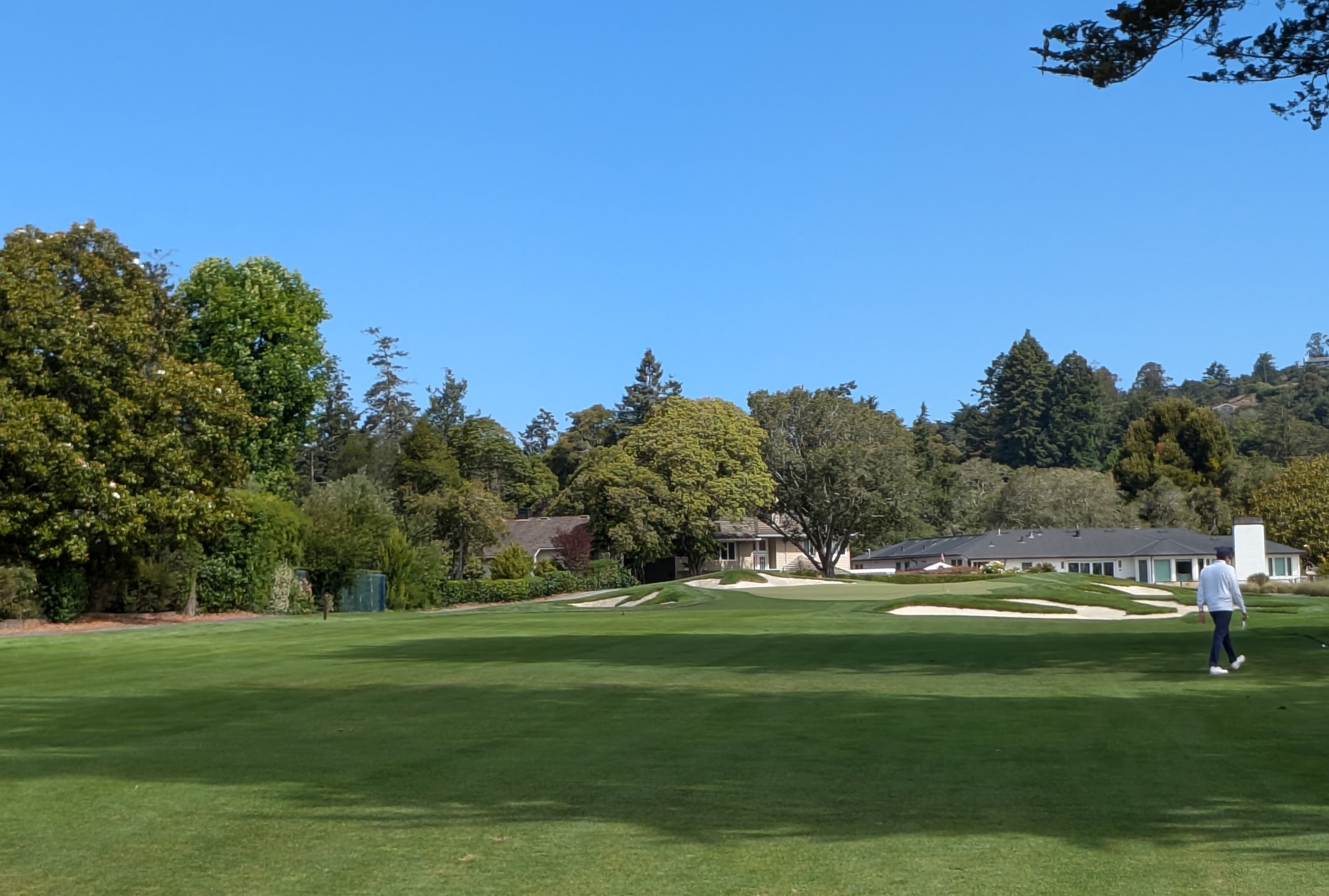 The approach shot at the sixth hole at Pasatiempo Golf Club